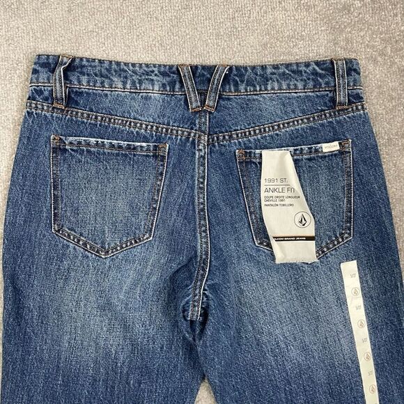 NWT Women’s VOLCOM 1991 Straight Leg Jeans Size 27 Ankle Fit Medium Wash $65 - Picture 4 of 6